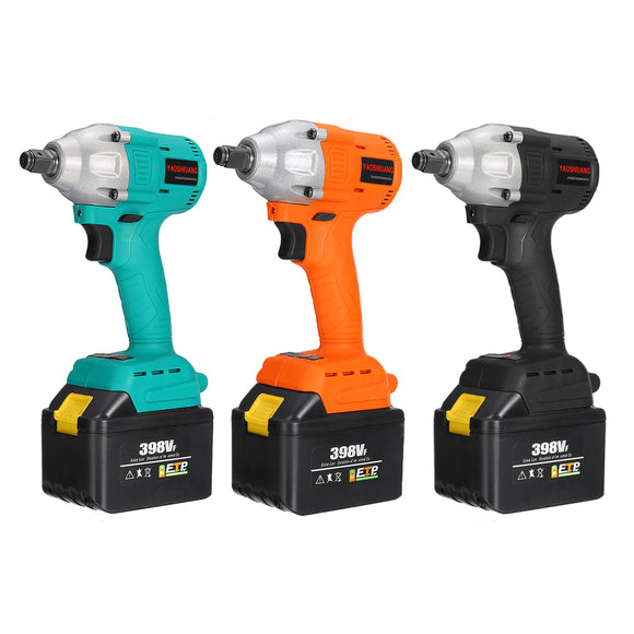 398VF 680NM 1/2 inch Electric Impact Wrench Brushless Power Repair Tools w/ 2pcs 39800mAh Li-ion Batteries