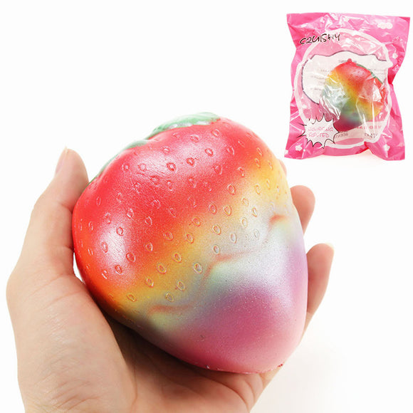 Squishy Rainbow Strawberry Jumbo 10cm Slow Rising With Packaging Scented Collection Gift Soft Toy