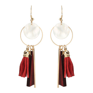 Trendy Tassels Wood Shell Ear Drop Elegant Earrings