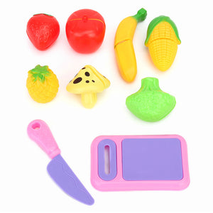 9PCS Fruit Vegetable Food Cutting Pieces Set Child Kids Role Play Toy Gift