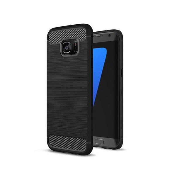 Bakeey Carbon Fiber Anti Fingerprint Soft TPU Case For Samsung Galaxy S6 Edge