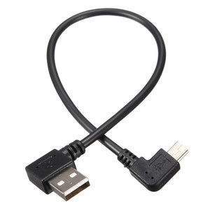 Universal Black USB 2.0 Male A to Mini USB 2.0 Male B 90 Degree Charging Cable Adapter Cord