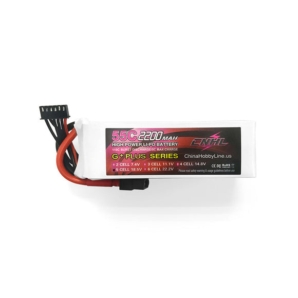 CNHL G+PLUS 2200mAh 18.5V 5S 55C Lipo Battery XT60 PLug for RC Drone FPV Racing