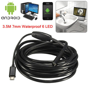 3.5M 7mm 6 LED Hard Materials Android Endoscope Waterproof Borescope Inspection Camera