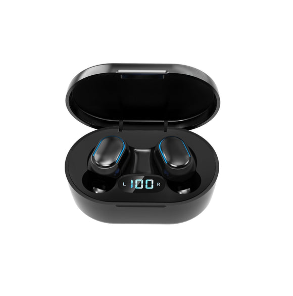 E7S Mini Digital Display Earphone Wireless bluetooth 5.0 In-ear Headphone Waterproof Long Battery with Charging Case for