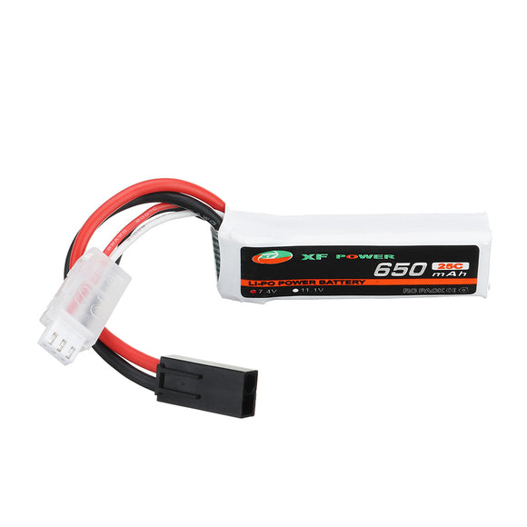 XF POWER 7.4V 650mAh 25C 2S Lipo Battery Small Tamiya Plug