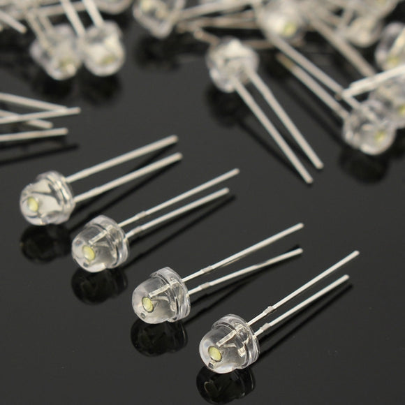 500pcs F5 5mm White Bright Diode Straw Hat Super Light LED Assortment Kit