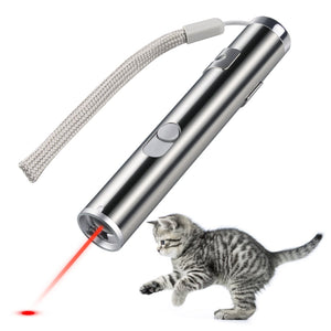 Loskii PT-31  USB Rechargeable Pet Toys Cat Training Toy Laser Pointer With LED Flashlight