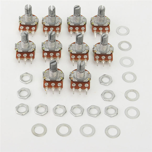 10Pcs WH148 B1K 1K OHM Linear Taper Rotary Potentiometer 1KB B1K Pot 3PIN 15MM