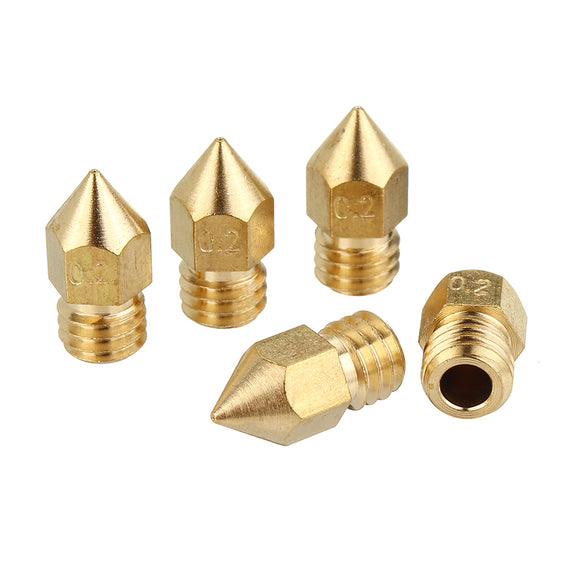 5PCS 3mm/0.2mm Copper MK8 Thread Extruder Nozzle For 3D Printer