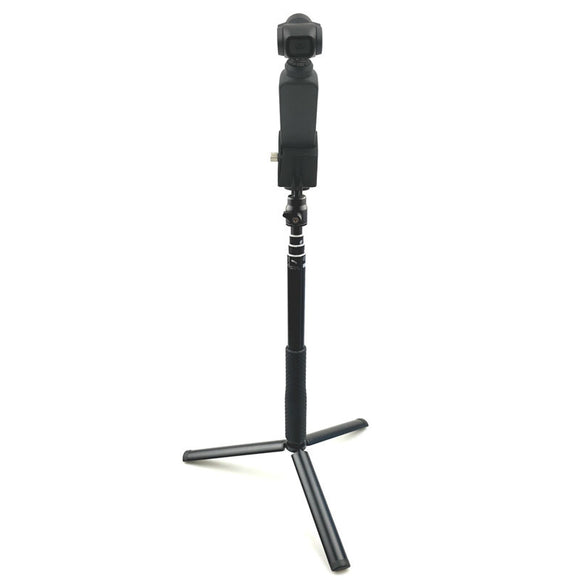 Multi-functional Mount Adatper 1/4 inch+Metal Tripod 6.5cm+Aluminum Extension Rod Stick 30cm-93cm For DJI OSMO Pocket GoPro Accessories