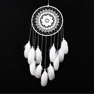 Handmade Black Feather Lace Dream Catcher Bead Hanging Decor Home Car Wall Decorations