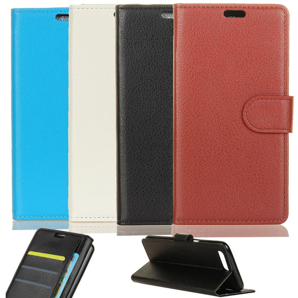 Flip Litchi Pattern Wallet Card Slot Stand PU Leather Full Body Case For DOOGEE MIX