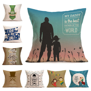 Honana WX-P4 43x43cm Father's Day Gift Flower Cotton Linen Pillow Case Cushion Cover Home Car Decor