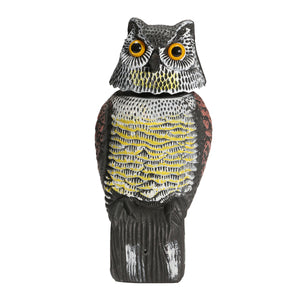 Artificial Resin Owl with Rotating Head Outdoor Hunting Decoy Garden Yard Landscape Ornament