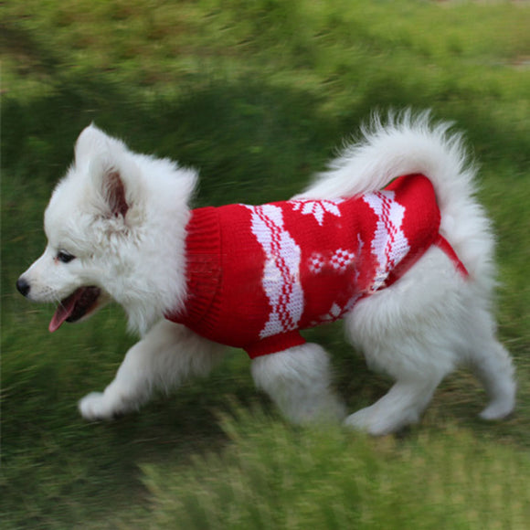 Christmas Snowflake Pet Dog Cat Autumn Winter Sweater Warm Pullover Hoodie Costume