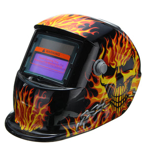 Solar Auto Darkening Welding Helmet Tig Mask Grinding Welding Mask Yellow Skeleton Chain Pattern