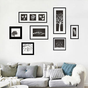 Art Photo Frame Black  Bedroom Living Room Decoration Removable PVC Wall Stickers