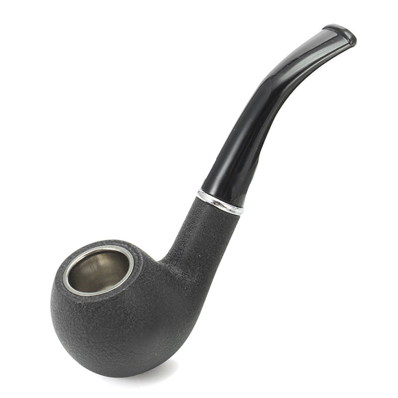 KCASA KC-WTP010 Classic Black Resin Wood Tobacco Pipe Durable Smoking Pipe Cigar Flitter