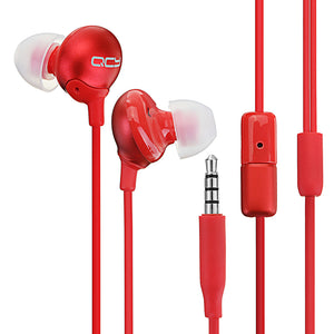 QCY QM05 3.5mm Jack In-ear Earphone Round Heavy Bass Stereo Headphone with Mic for iPhone Samsung