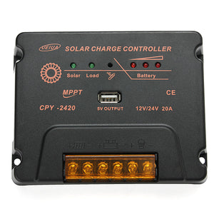 CPY-2420 12V/24V 20A USB MPPT Solar Panel Battery Charge Controller