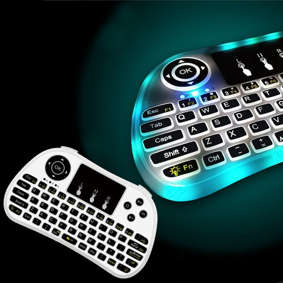 P9 Wireless 7 Colors Side Backlit 2.4G Touchpad Air Mouse Mini Keyboard for Android TV Box Laptop