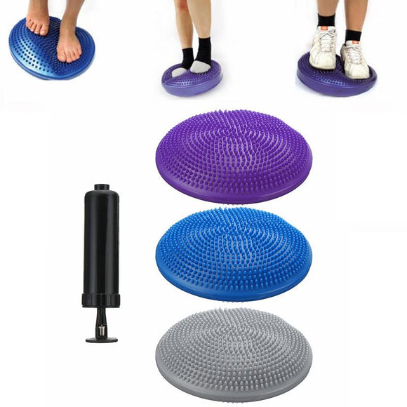 Fitness Yoga Balance Stability Air Cushion Wobble Dis With Pump Keep Fit