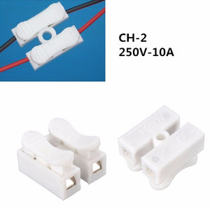 Quick Fix 380V 10A 2Way Reuseable 2P Spring Clamp Terminal Block No Screws  Connector