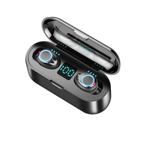 TWS Dual Digital Display bluetooth 5.0 Earphone Hifi Stereo Waterproof Headphones with 2000mAh Power Bank
