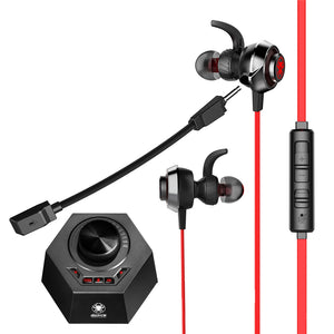 PLEXTONE G50 3.5mm Wired Control Earphone Game DSP Sound Processor HiFi Vibration Gaming Headphone with Dual Mic