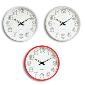 12 Inch Luminous Silent Quartz Wall Clock For Indoor Outdoor Glow In The Dark