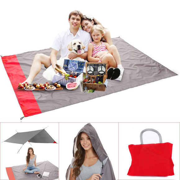 KCASA KC-PPAL 200cm Portable Camping Mat  With Pocket Folding Waterproof Outdoor Picnic Beach Mat