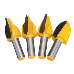 4pcs 1/2 Inch Shank Vertical Raised Panel Router Bit Set Slotting Trimming Cutter