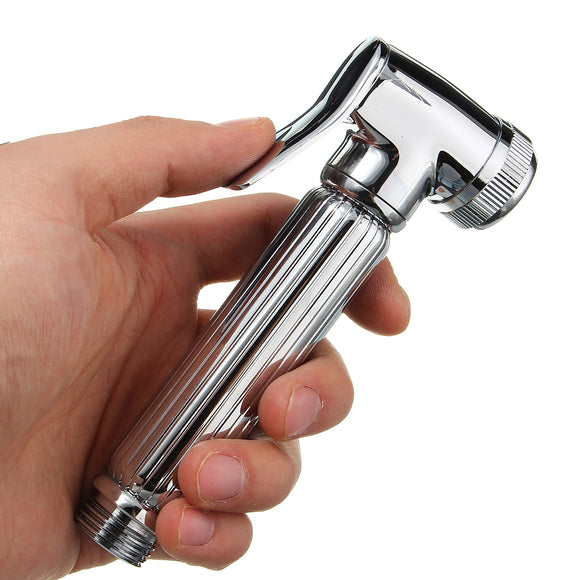 Brass Shattaf Douche Spray Bidet Toilet Shower Head Nozzle Holder Silver Bidet Cleaning Device