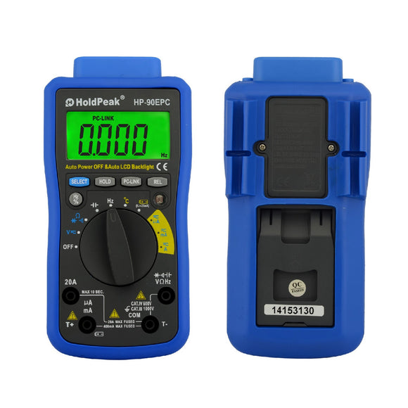 HoldPeak HP-90EPC 4000 Counts True RMS Digital Multimeter Battery Diode/ hFE Tester With USB/ Softw