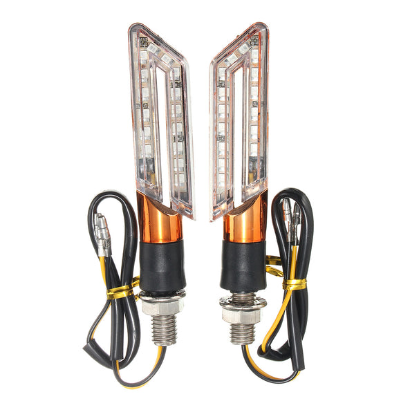 Pair LED Turn Signal Motorcycle Light Amber Blade Lamp Indicator Blinker Light