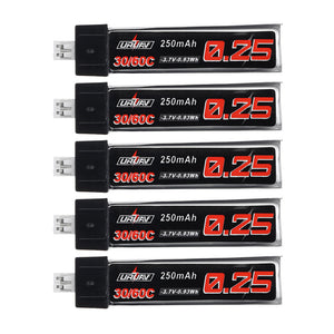 5Pcs URUAV 3.7V 250mAh 30C/60C 1S Lipo Battery PH2.0 for Tiny Whoop TINY6 6X