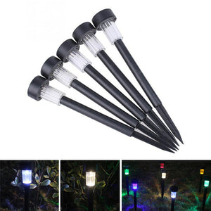 Solar Powered Plastic LED Lawn Light Waterproof Outdoor Garden Landscape Yard Path Lamp