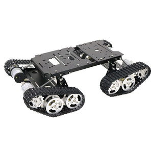 TS-400 4WD Metal Damping Chassis Crawler Tank Car + 4Pcs 12V 300rpm DC Motor with Encoder DIY Kit Support Remote Control/bluetooth Expansion