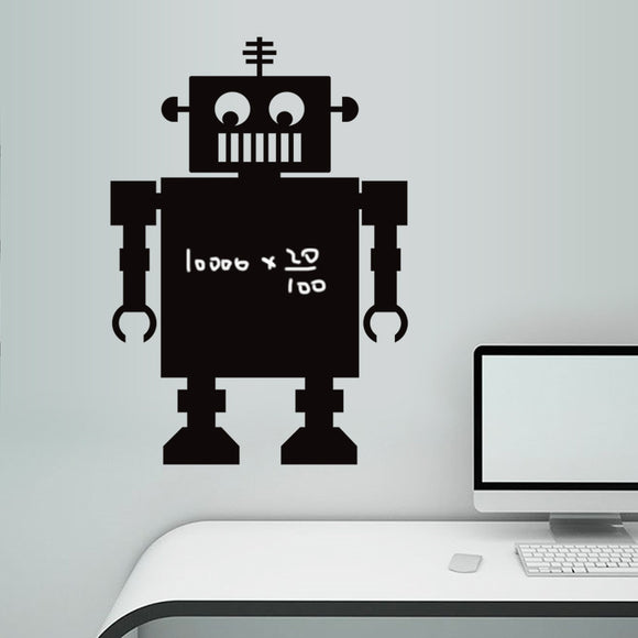 New 70X50CM Blackboard Black Robot Wall Sticker Home Decoration