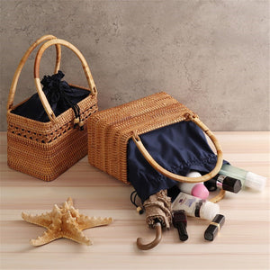 Handmade Vietnam Ratten Case Basket Style Bag Summer Beach bag Holiday Style bag