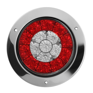 12V 2pcs 4 Inch Round Trailer Light 16 LED Rear Tail Lamp Brake Stop Back Indicator For Truck Caravan Boat