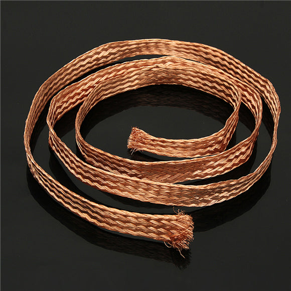 11mm100cm Flat Copper Braided Wire Conductive Tape Braid Cable