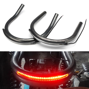 230mm Motorcycle Rear Seat Frame Hoop Loop with LED Brake Turn Tail Light Cafe Racer Scrambler