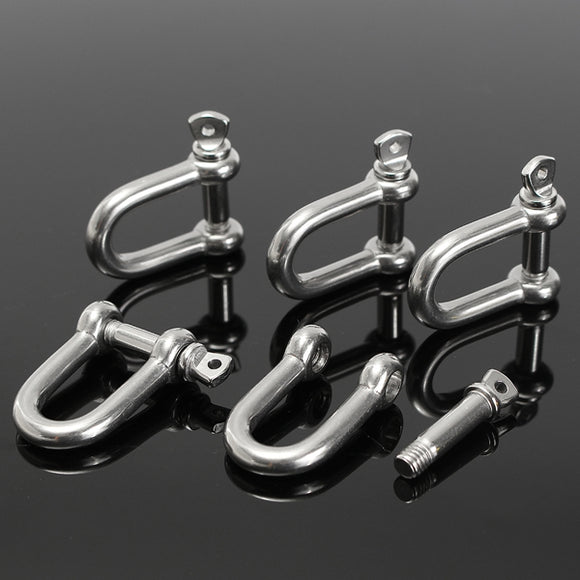 5Pcs Adjustable Shackle Buckle 304 Stainless Steel Wide Jaw D Shackle 5x6mm