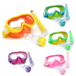 Children Professional Silicone Diving Goggles Set Glasses Mask Swimming Diving Snorkel Breathing Tub