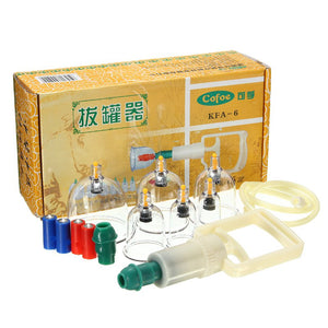 Manual Cupping Set 6 Cups Slimming Vacuum Therapy Massage Acupuncture