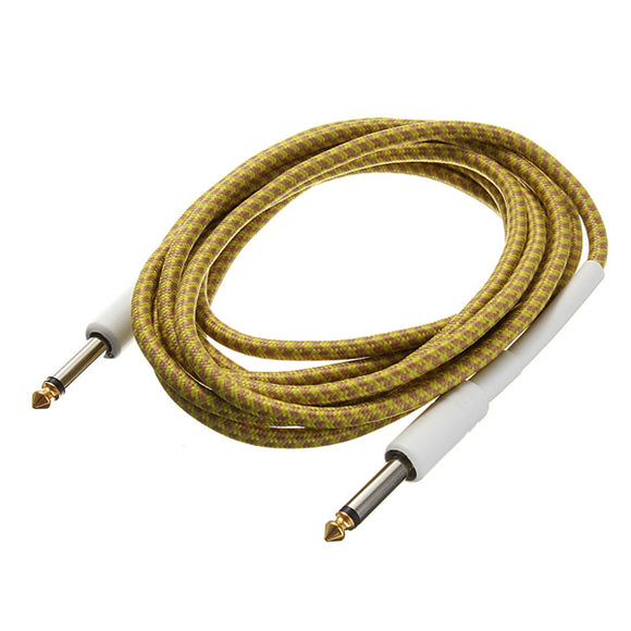 3M Guitar Cable Yellow Braided Tweed Cord Wire for Guitar Bass