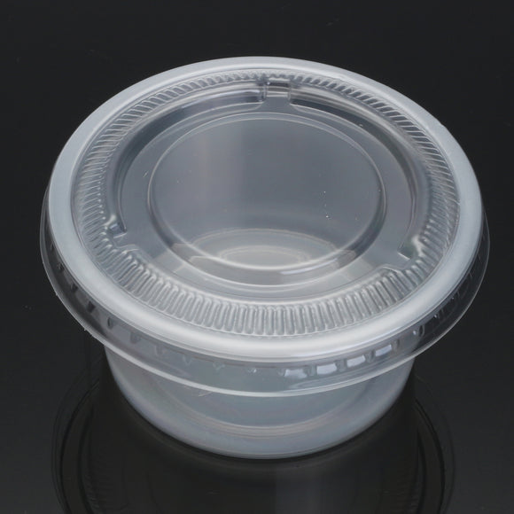 100Pcs 150mL Clear Plastic Disposable Soup Food Sauce Cups Take Out Container with Lid