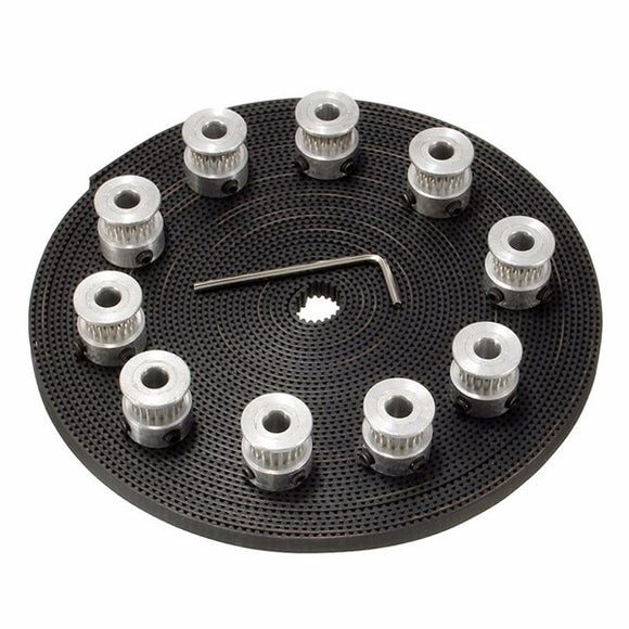 10M 2GT Timing Belt 20 Teeth GT2 Aluminium Pulley For 3D Printer CNC RepRap